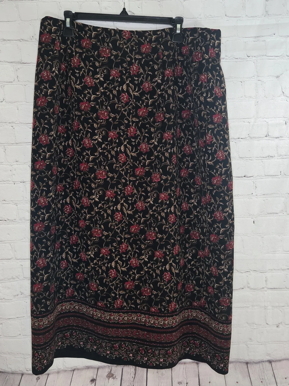 vintage 90s y2k Briggs dark moody romantic floral paisley maxi skirt Whimsigoth